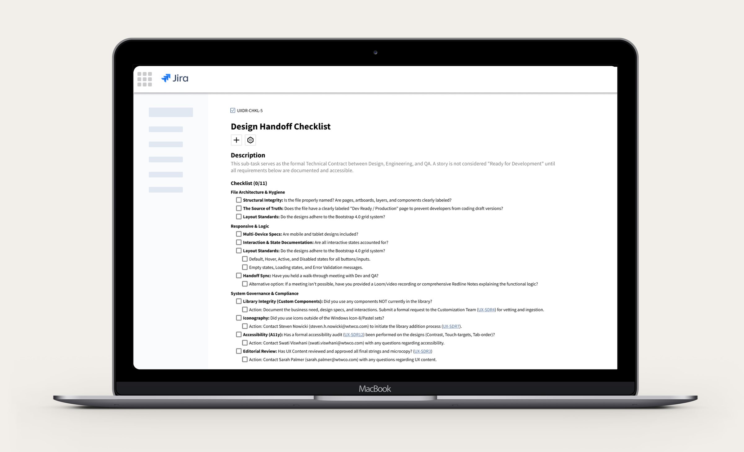 Design Handoff Checklist